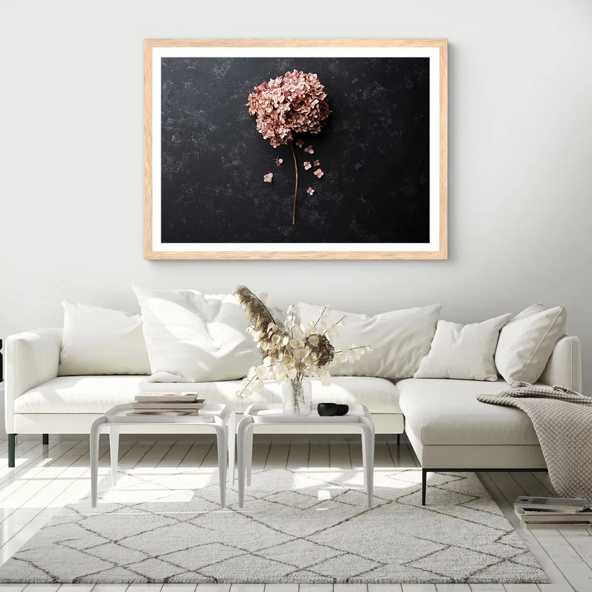 Affisch i ram av ljusek - Ett verkligt romantiskt tecken - 100x70 cm
