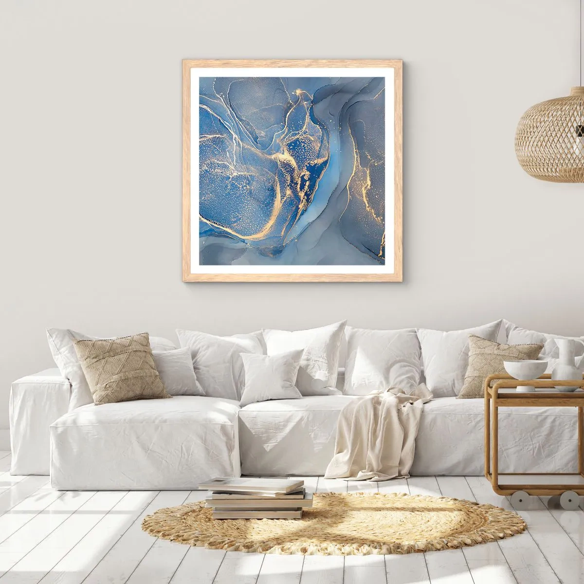 Affisch i ram av ljusek - Gulddamm - 40x40 cm