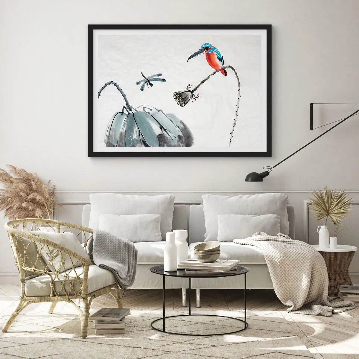 Affisch i svart ram - Ängens liv - 91x61 cm