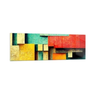 Glastavla - Bild på glas - Festival av räta vinklar - 160x50 cm