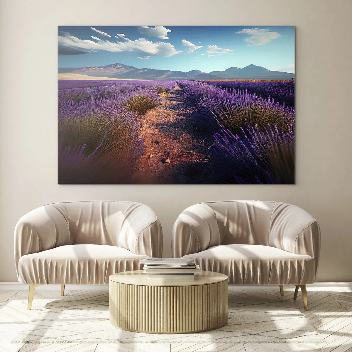 Glastavla - Bild på glas - Doftande fält - 70x50 cm