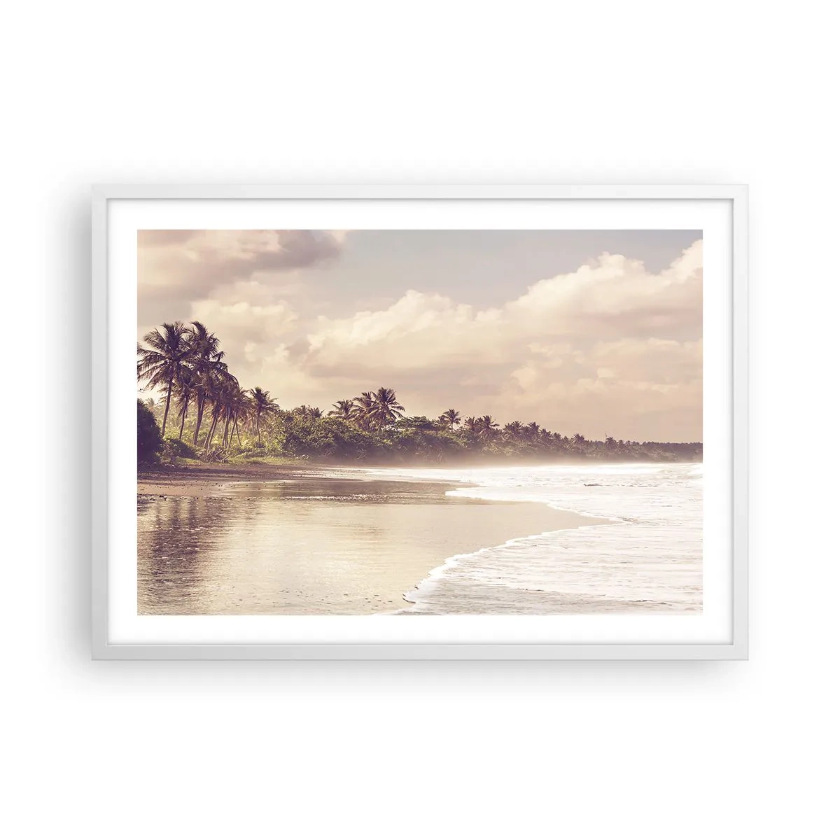 Affisch i vit ram - Vågornas smekning - 70x50 cm