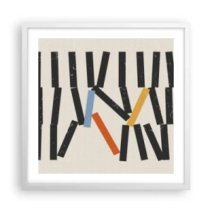 Affisch i vit ram - Domino - komposition - 50x50 cm