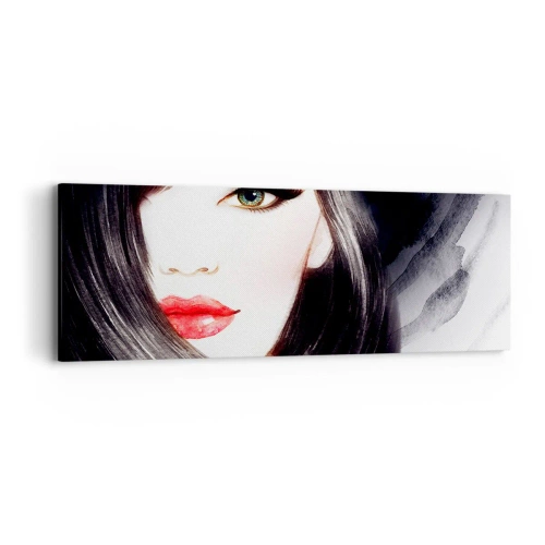 Canvastavla - Bild på duk - Safirfärgad blick - 90x30 cm