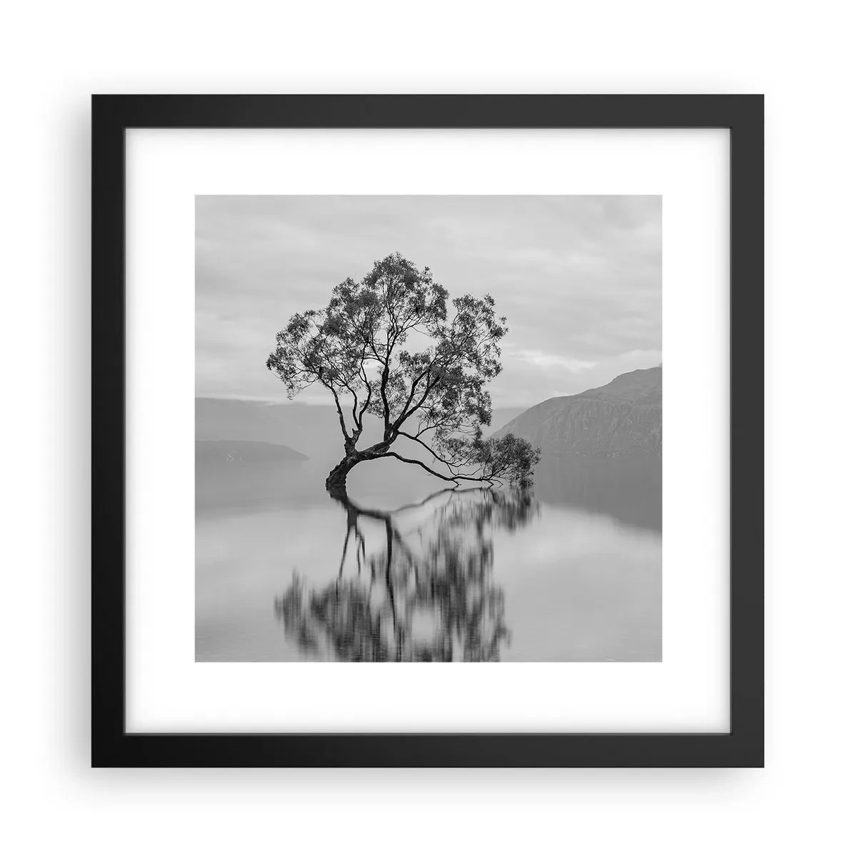 Affisch i svart ram - Det finns ett land - 30x30 cm