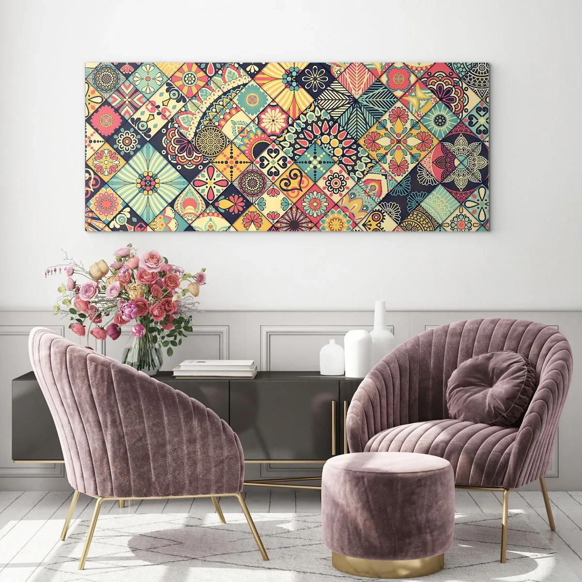 Glastavla - Bild på glas - Marockansk stämning - 100x40 cm