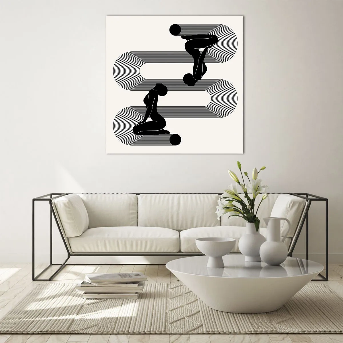 Glastavla - Bild på glas - Sensuell symmetri - 70x70 cm