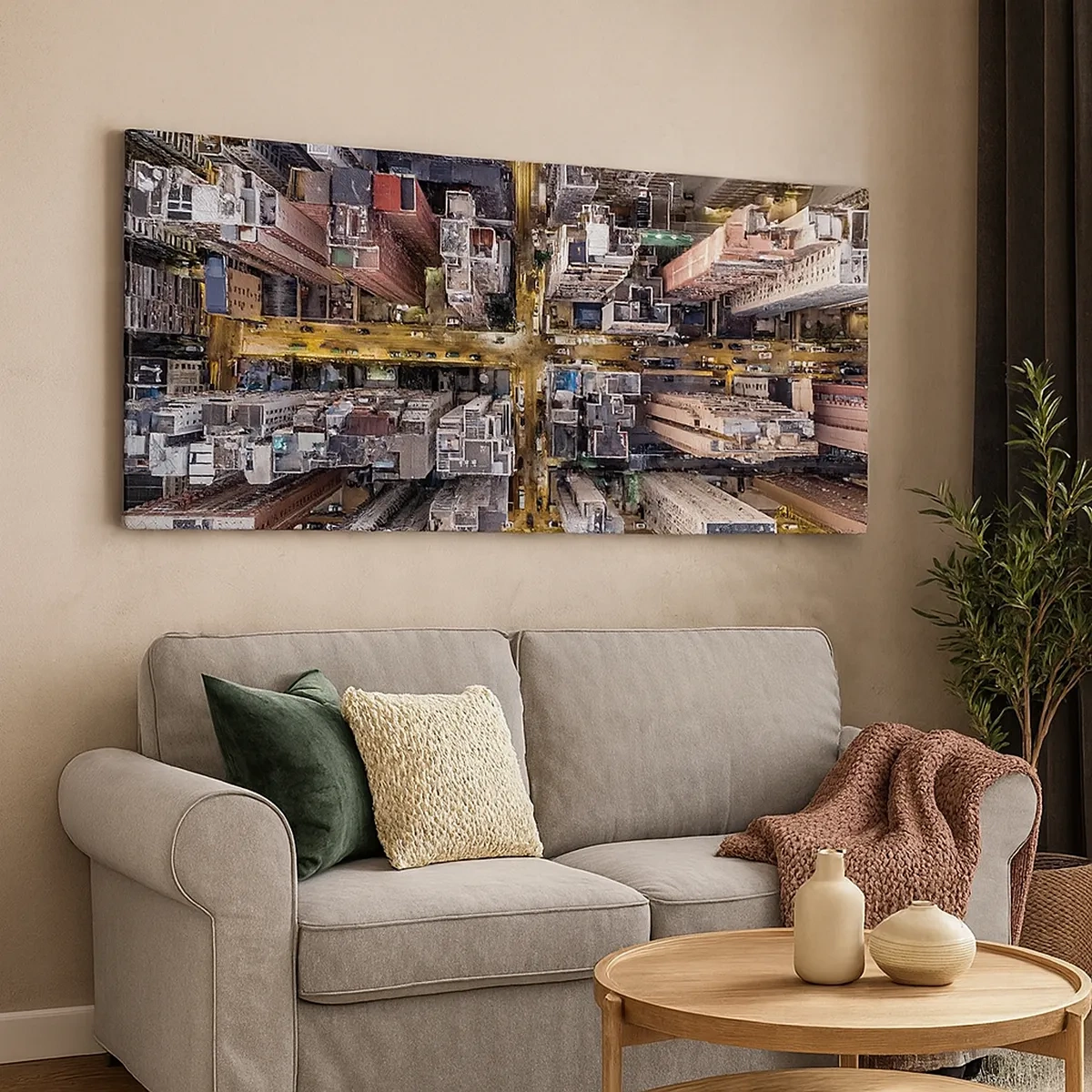 Canvastavla - Bild på duk - Hälsningar från Hongkong - 30x30 cm