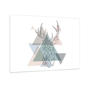 Glastavla - Bild på glas - I en geometrisk skog - 100x70 cm