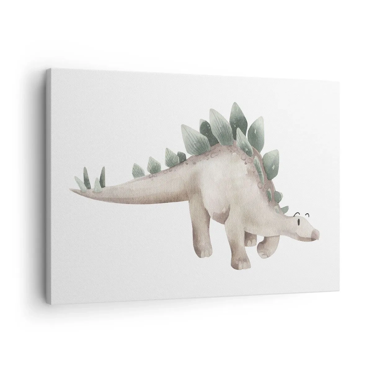 Canvastavla - Bild på duk - En söt dinosaurie i pastellfärger - 70x50cm - Er vän - Modern väggdekoration för vardagsrum och sovrum ARTTOR