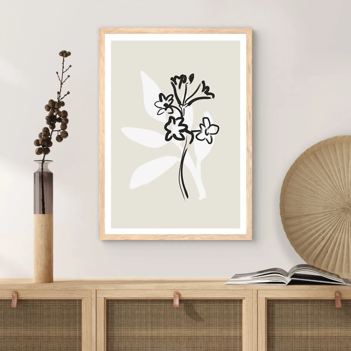Affisch i ram av ljusek - Skiss till ett herbarium - 61x91 cm