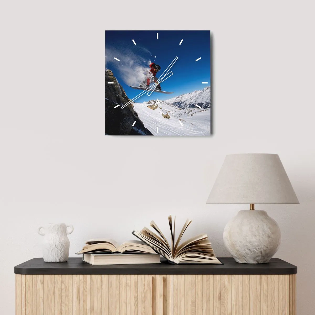 Väggklocka - Klocka på glas - Så blev du en del av vyn - 40x40 cm