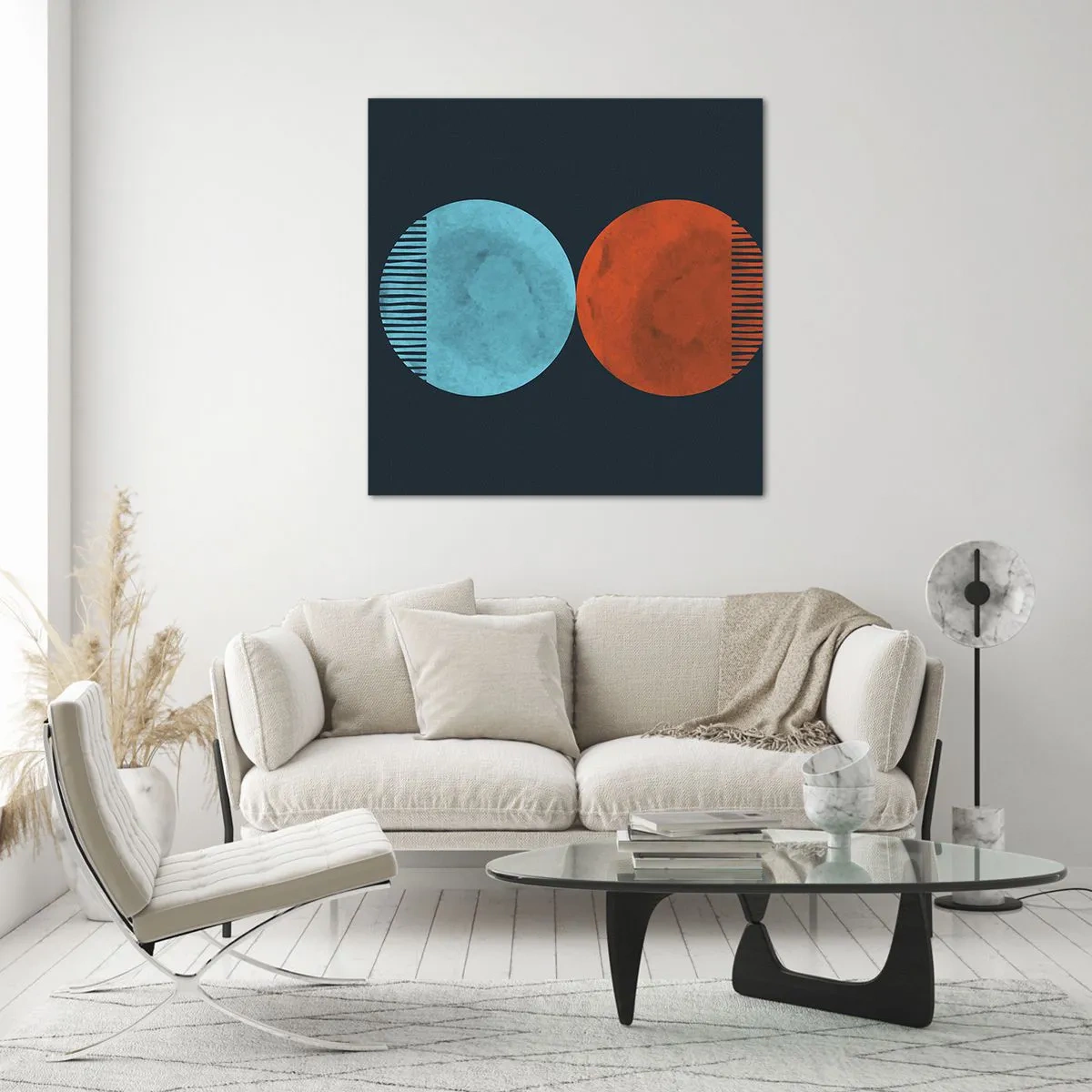 Glastavla - Bild på glas - Endast geometri? - 40x40 cm