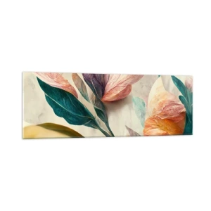 Glastavla - Bild på glas - Blommor av de södra öarna - 90x30 cm