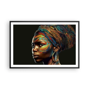 Affisch i svart ram - Afrikansk drottning - 91x61 cm
