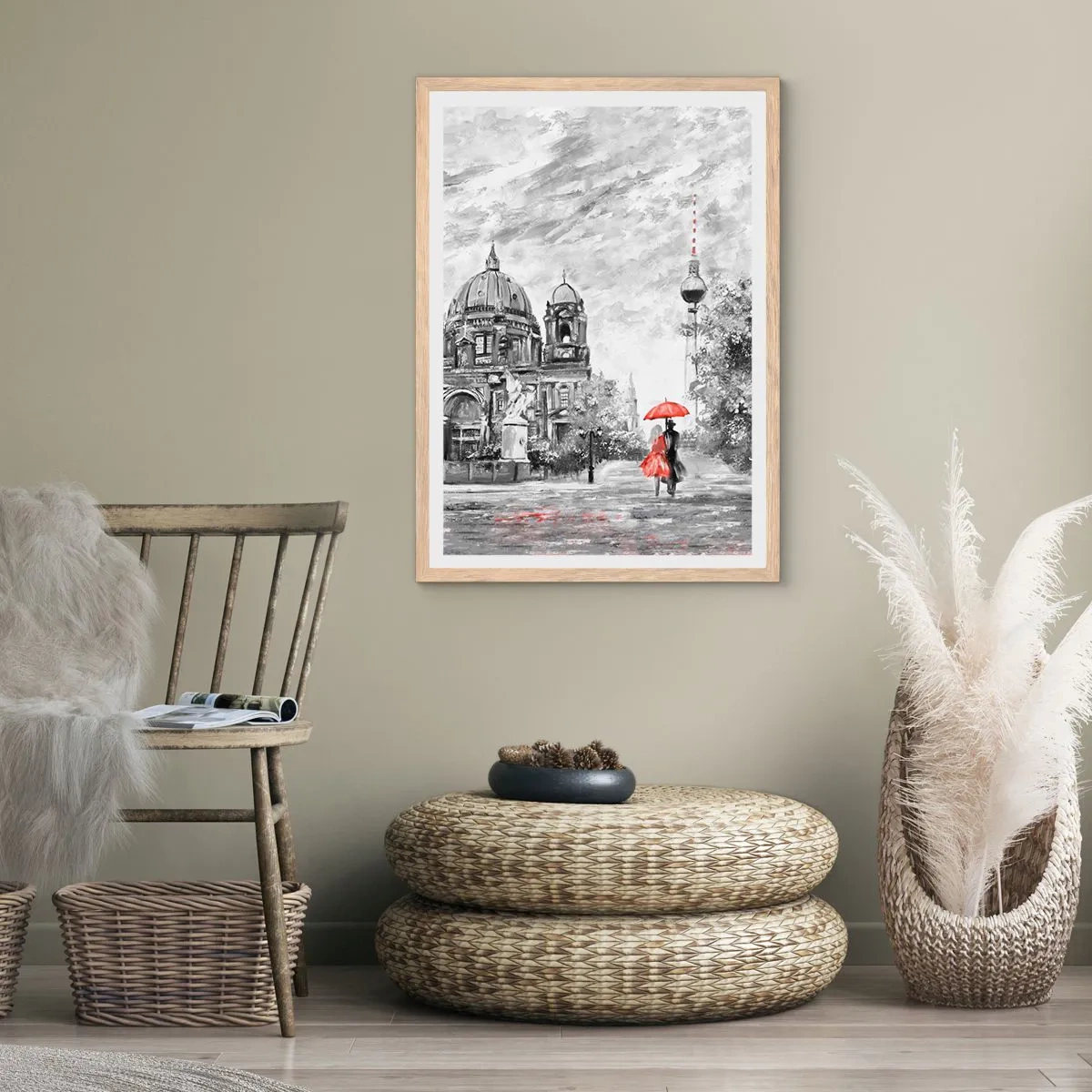 Affisch i ram av ljusek - Ett möte i Berlin - 50x70 cm