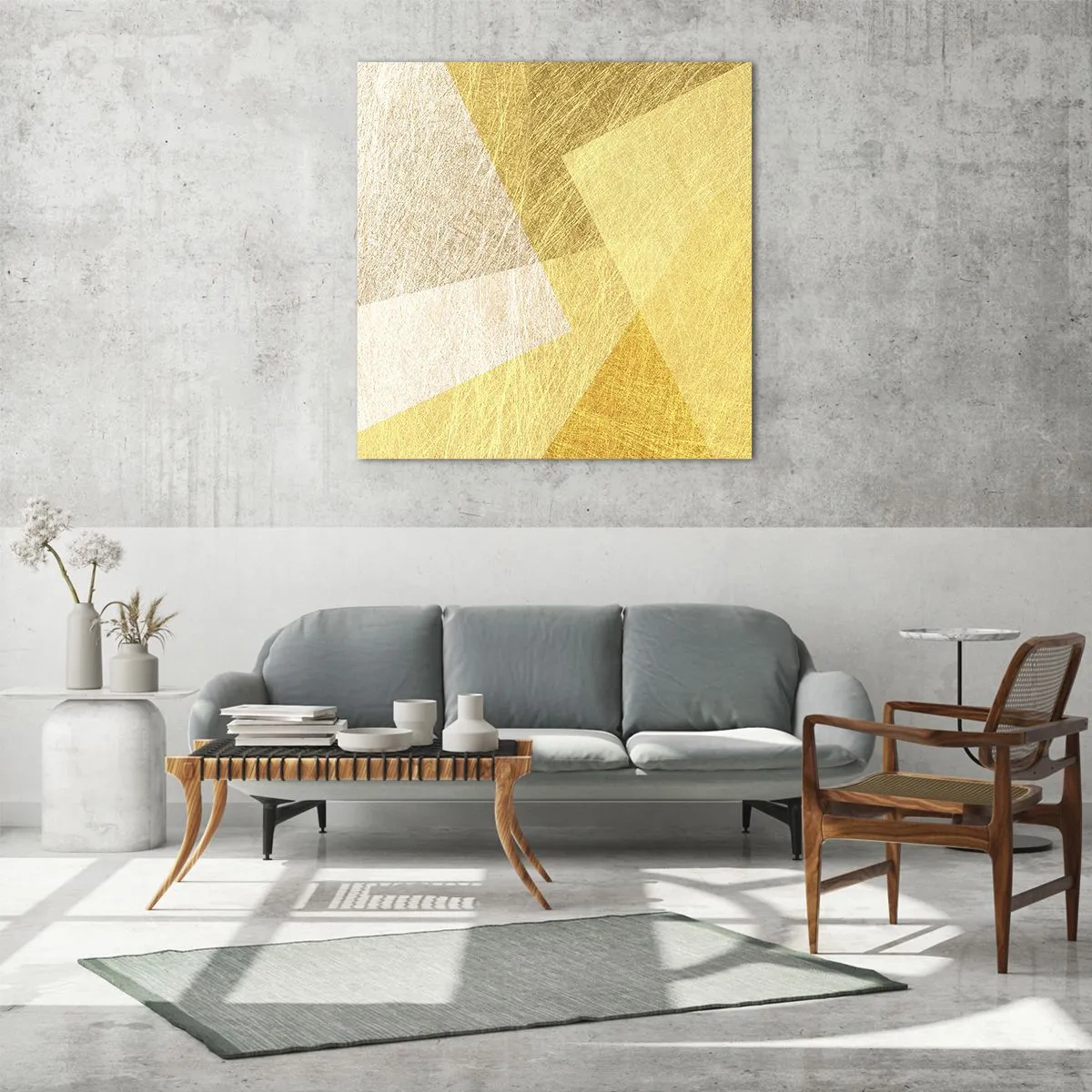 Glastavla - Bild på glas - Geometriskt väder - 40x40 cm