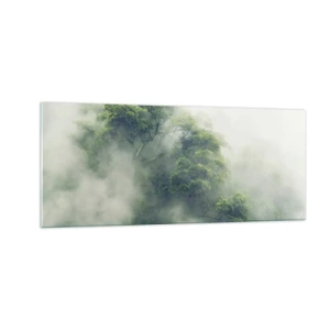Glastavla - Bild på glas - Insvept i dimma - 100x40 cm