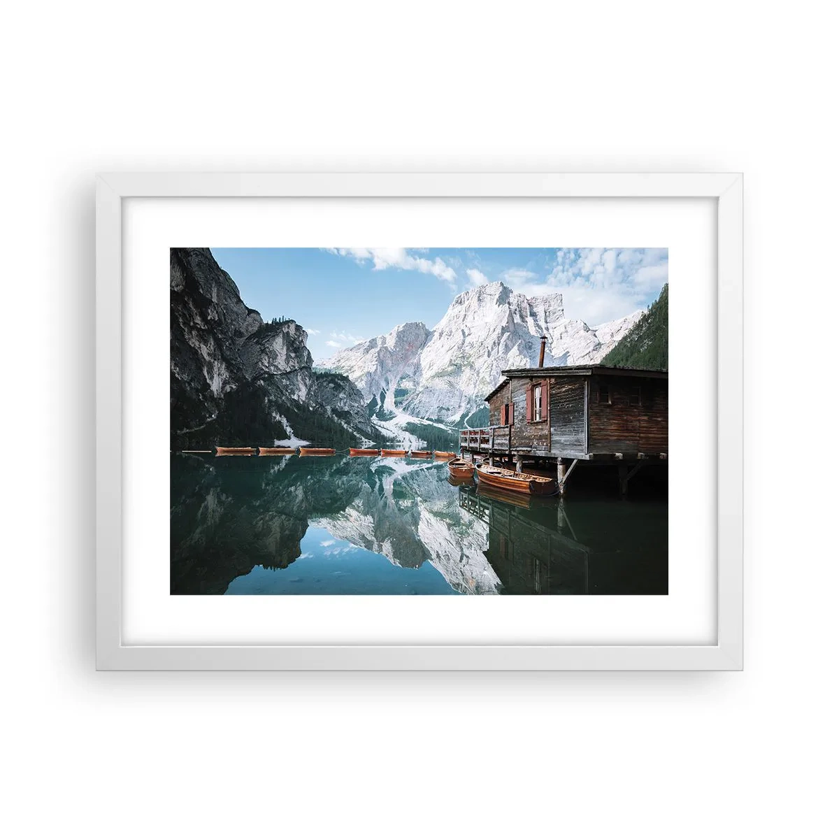 Affisch i vit ram - Kristallklar fjällmorgon - 40x30 cm