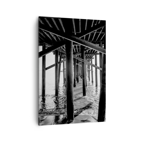 Canvastavla - Bild på duk - Gömställe på stranden - 70x100 cm