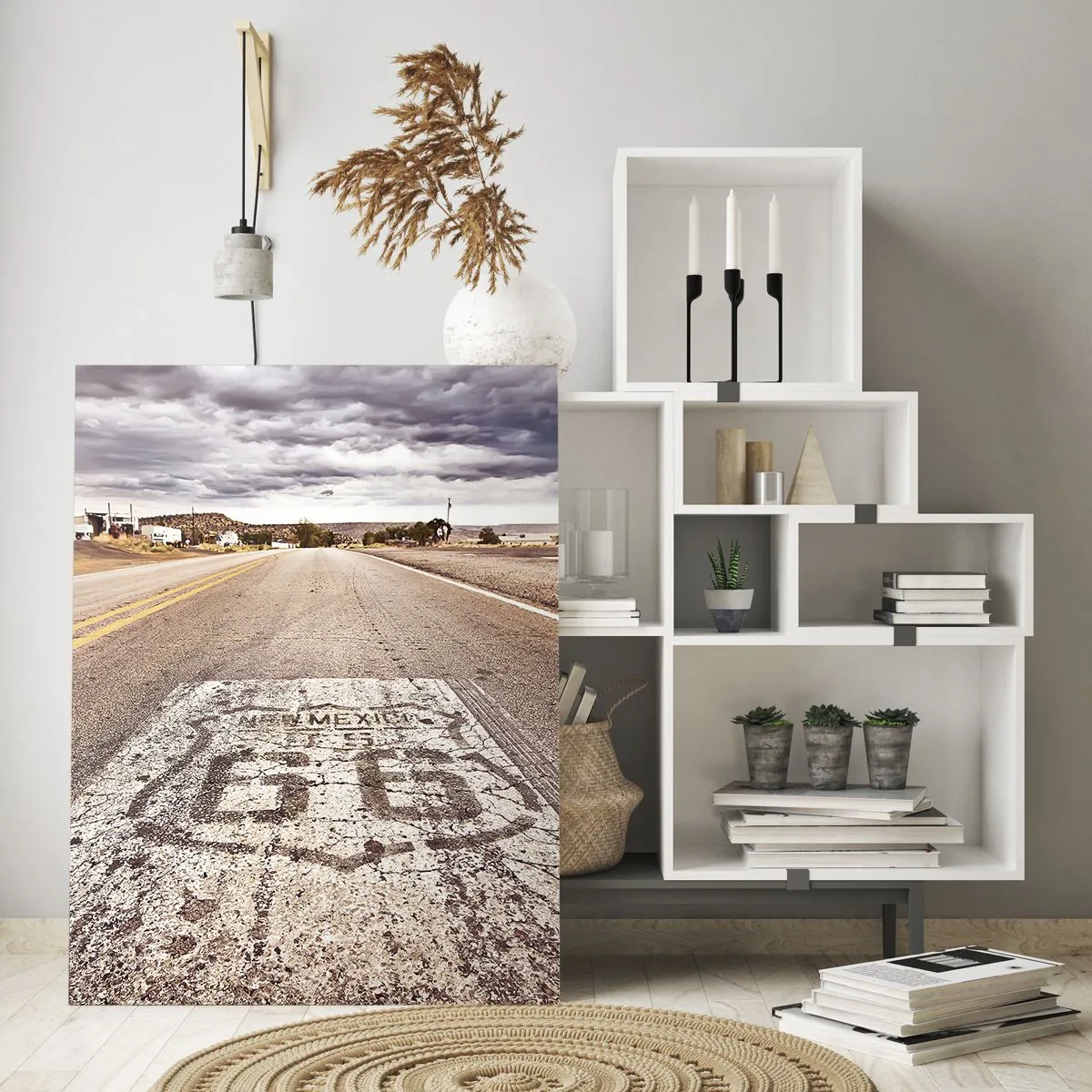 Glastavla - Bild på glas - Mother Road - amerikanska legenden - 50x70 cm