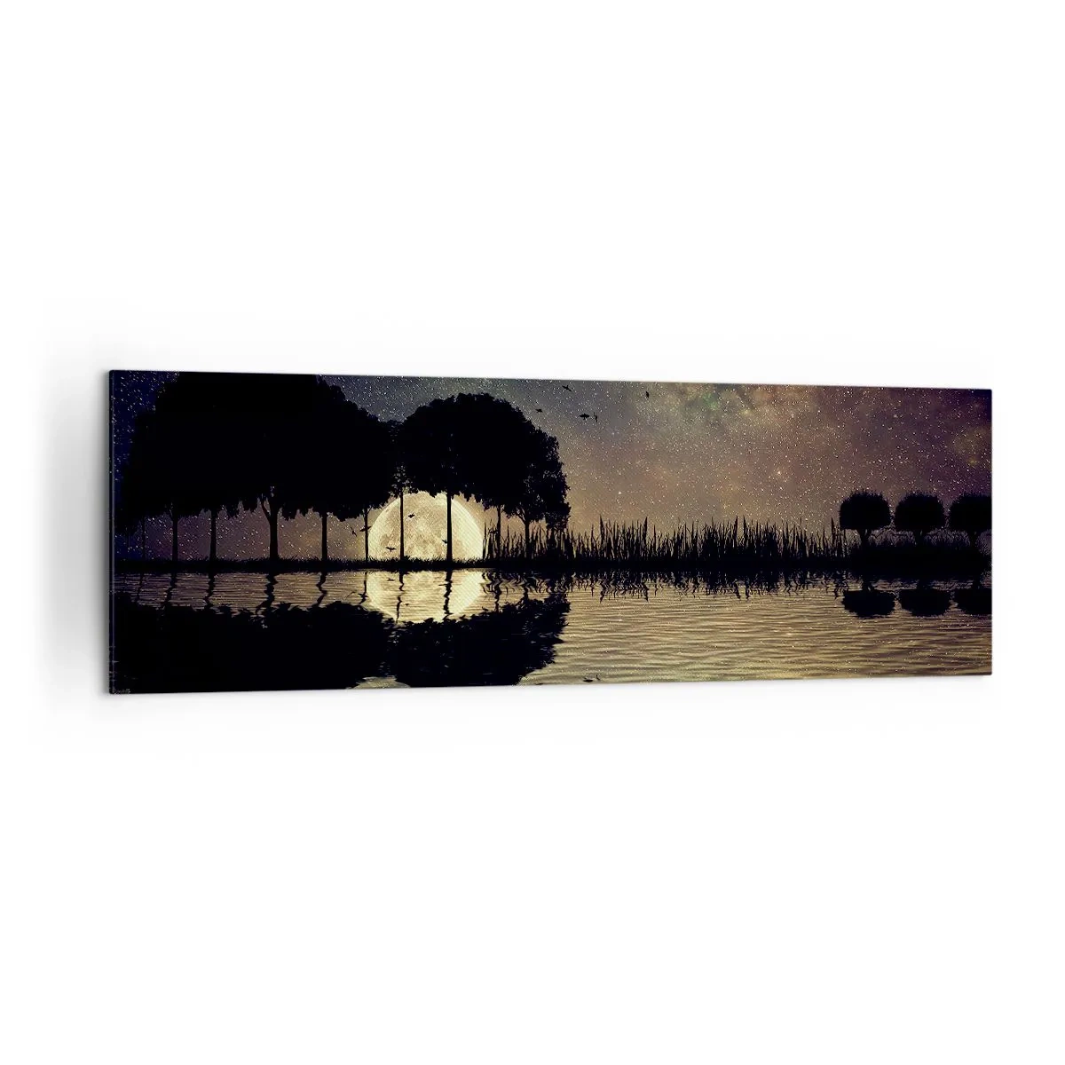 Canvastavla - Bild på duk - En natt i världens ände - 160x50 cm