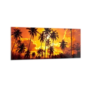 Glastavla - Bild på glas - Fjällen brinner, skogen brinner - 100x40 cm