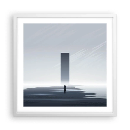 Affisch i vit ram - Möjlighet eller hot? - 50x50 cm