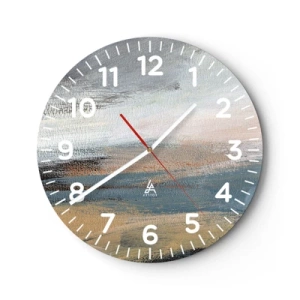 Väggklocka - Klocka på glas - Abstraktion: nordligt landskap - 30x30 cm