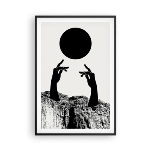 Affisch i svart ram - Surrealistisk komposition: solen och resten - 61x91 cm
