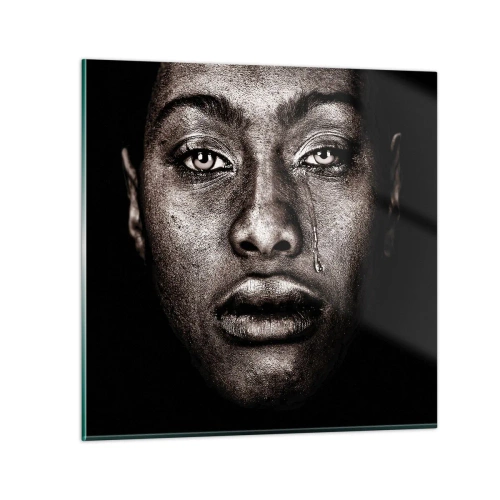 Glastavla - Bild på glas - En tår - 70x70 cm