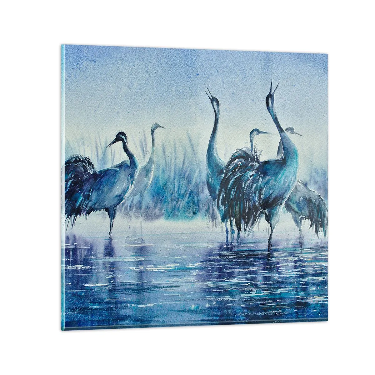 Glastavla - Bild på glas - Morgonmöte - 40x40 cm