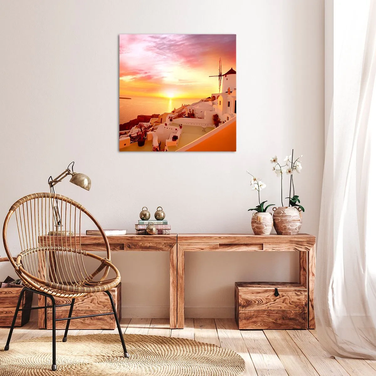 Canvastavla - Bild på duk - Smälta sig in i vitt och guld - 30x30 cm
