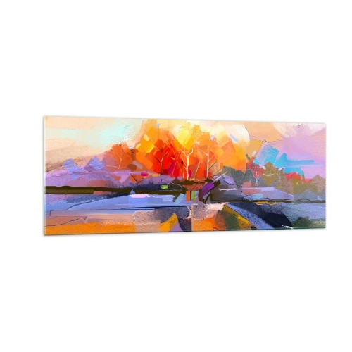 Glastavla - Bild på glas - Så blev det höst - 140x50 cm