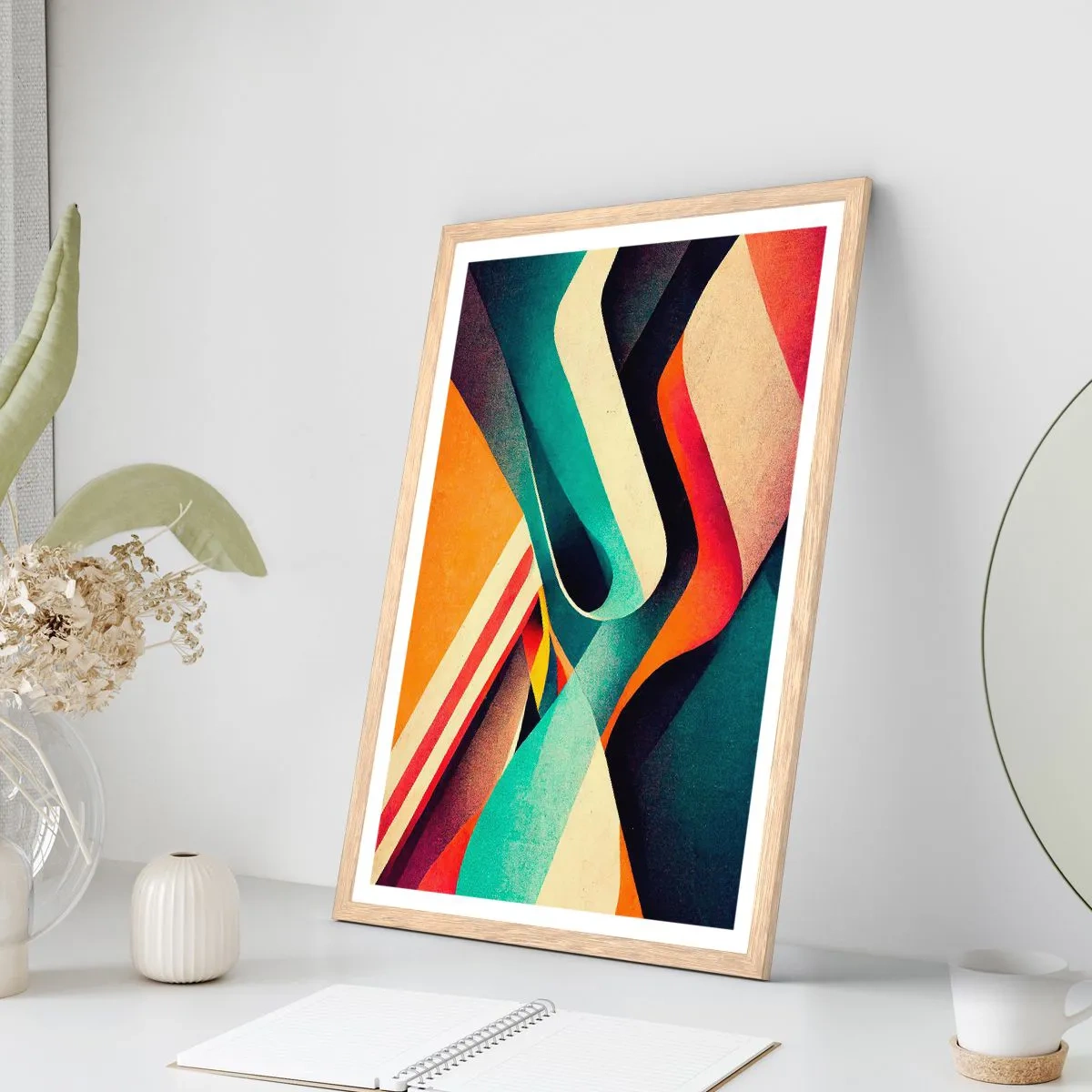 Affisch i ram av ljusek - Intensiv komposition - 30x40 cm