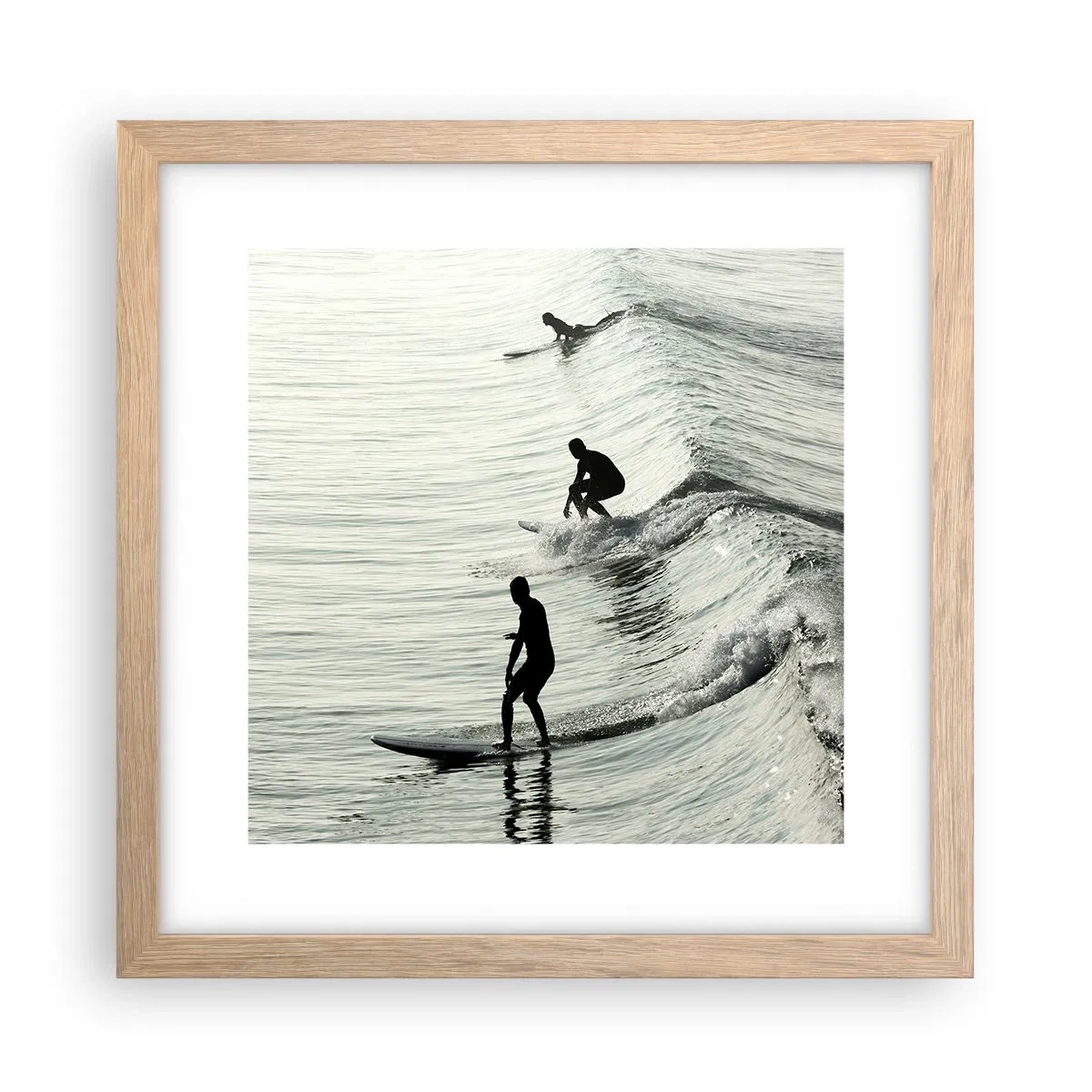 Affisch i ram av ljusek - Att möta vågen - 30x30 cm