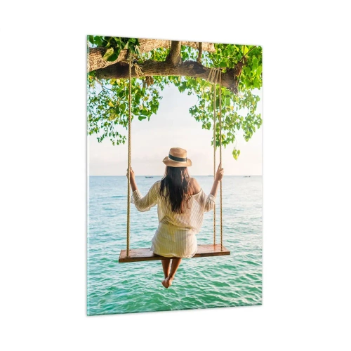 Glastavla - Bild på glas - Livet är vackert - 50x70 cm