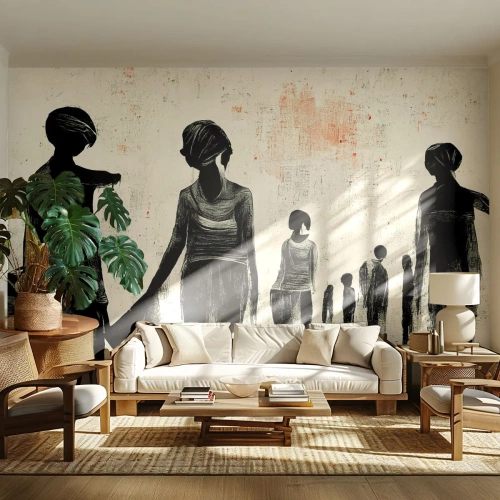 Fototapet Premium Canvas - Mot ensamhet - Kvinnor, Arbete, Bit - 300x210 cm