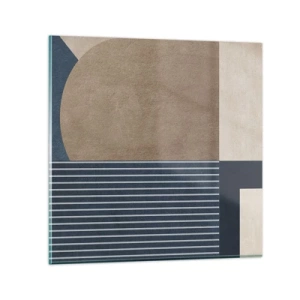 Glastavla - Bild på glas - Komposition av enkelhet och rundhet - 50x50 cm