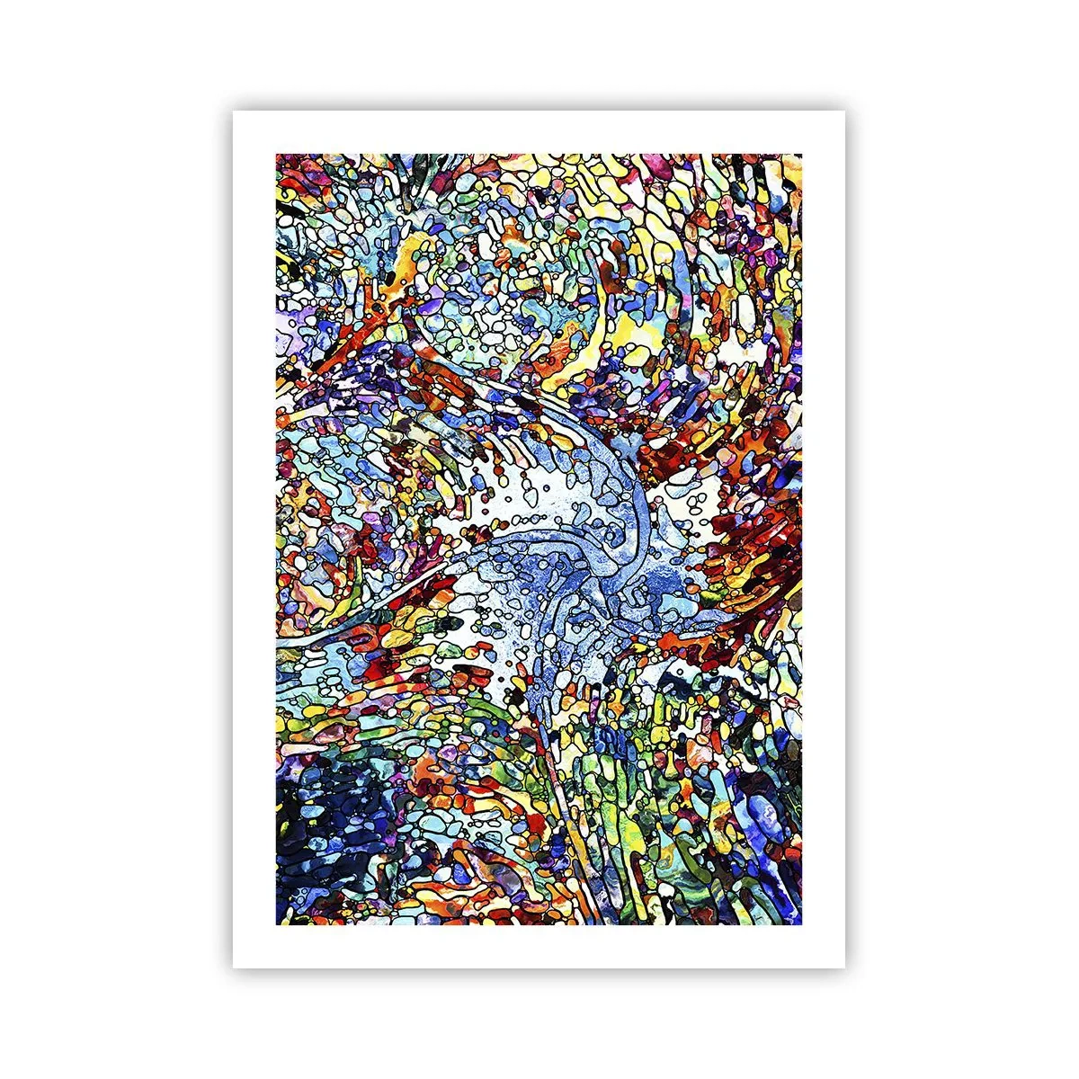 Affisch - Glasmålning - droppar  - 50x70 cm