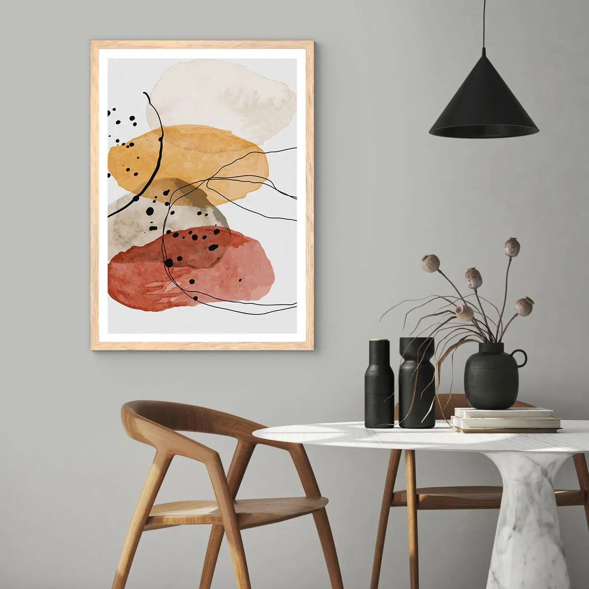 Affisch i ram av ljusek - Lätta och transparenta som luften - 70x100 cm