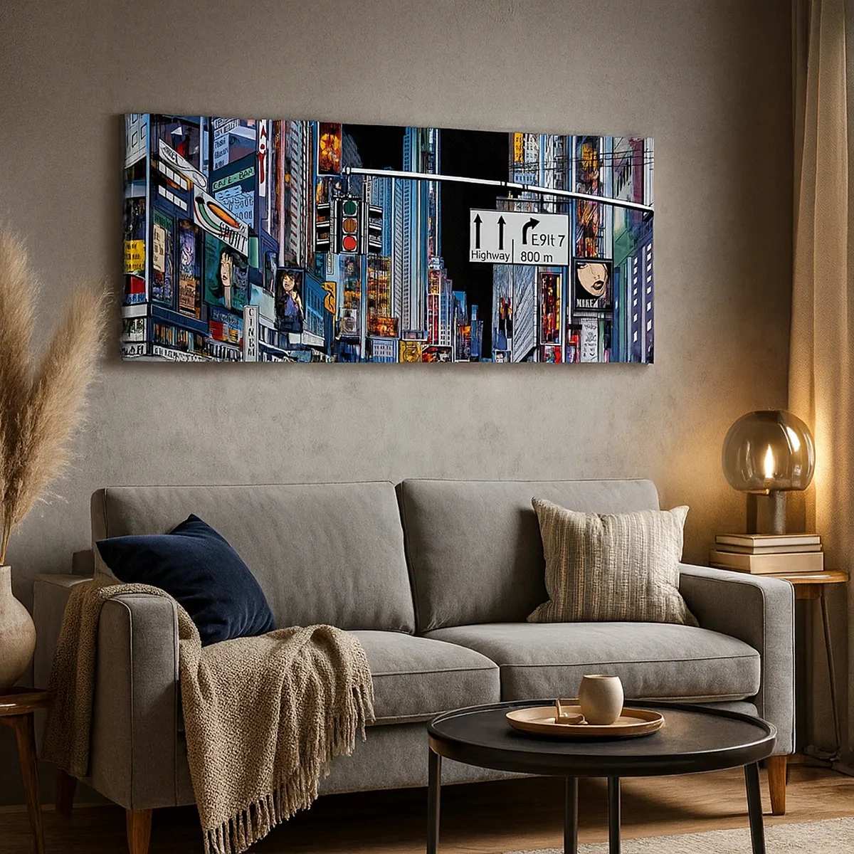 Canvastavla - Bild på duk - En natt som i serierna - 30x30 cm