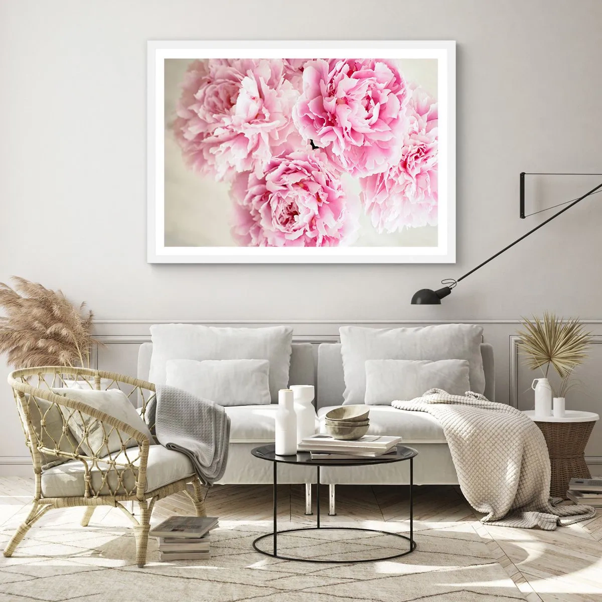 Affisch i vit ram - Rosa prakt - 40x30 cm