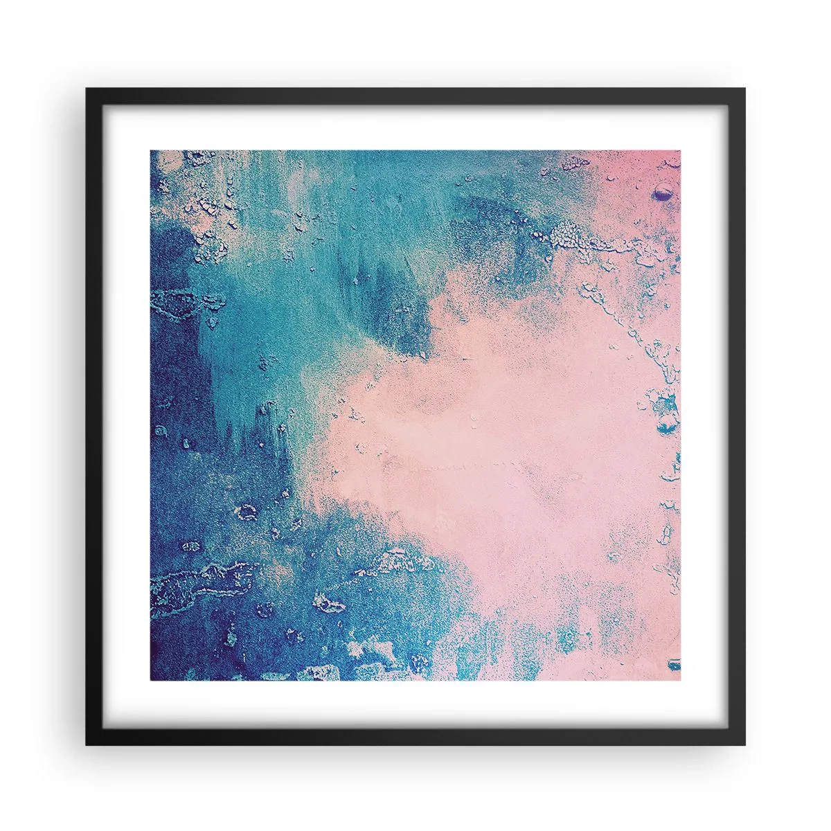 Affisch i svart ram - Blåa famnar - 50x50 cm