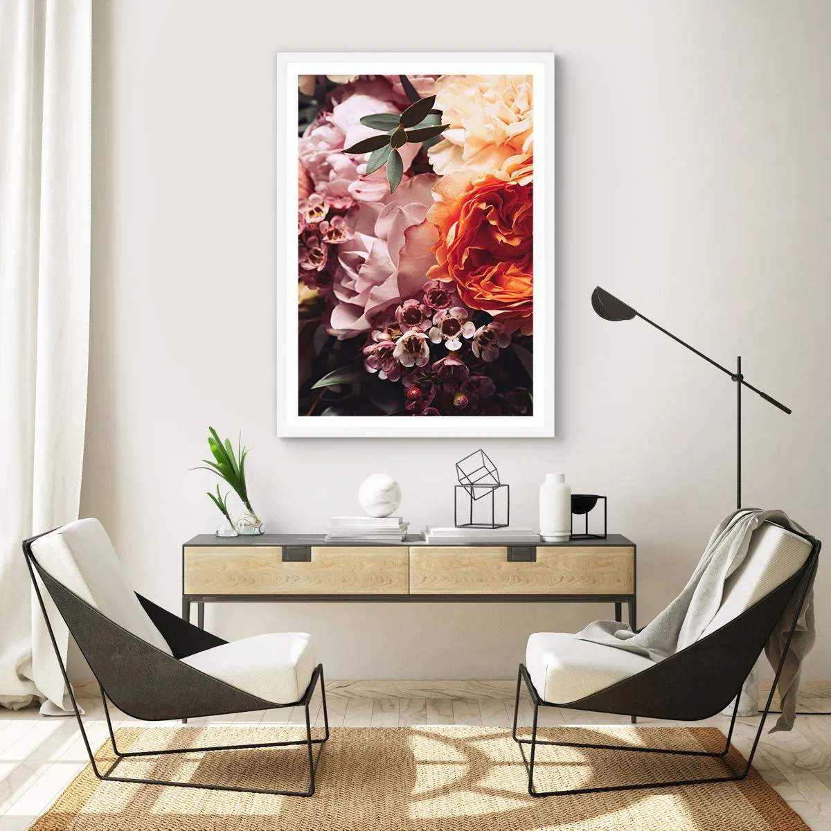 Affisch i vit ram - Omgärdade av skönhet - 30x40 cm