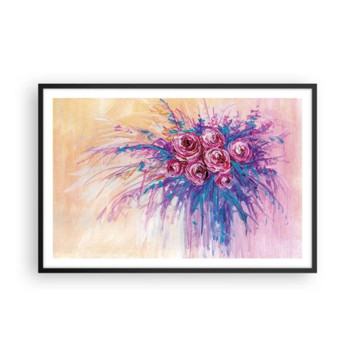 Affisch i svart ram - Rosfontän - 91x61 cm