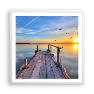 Affisch i vit ram - Gå mot solen - 60x60 cm
