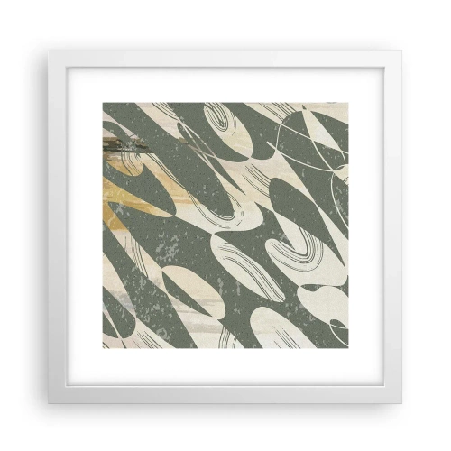 Affisch i vit ram - Rytmisk abstraktion - 30x30 cm