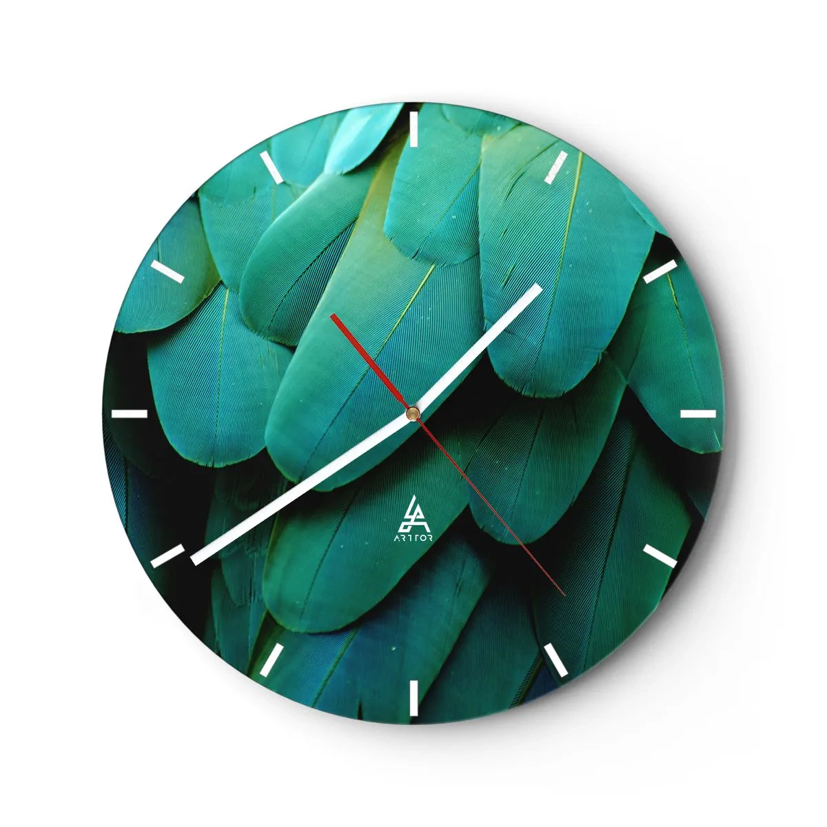 Väggklocka - Klocka på glas - Precision av papegojans natur - 40x40 cm