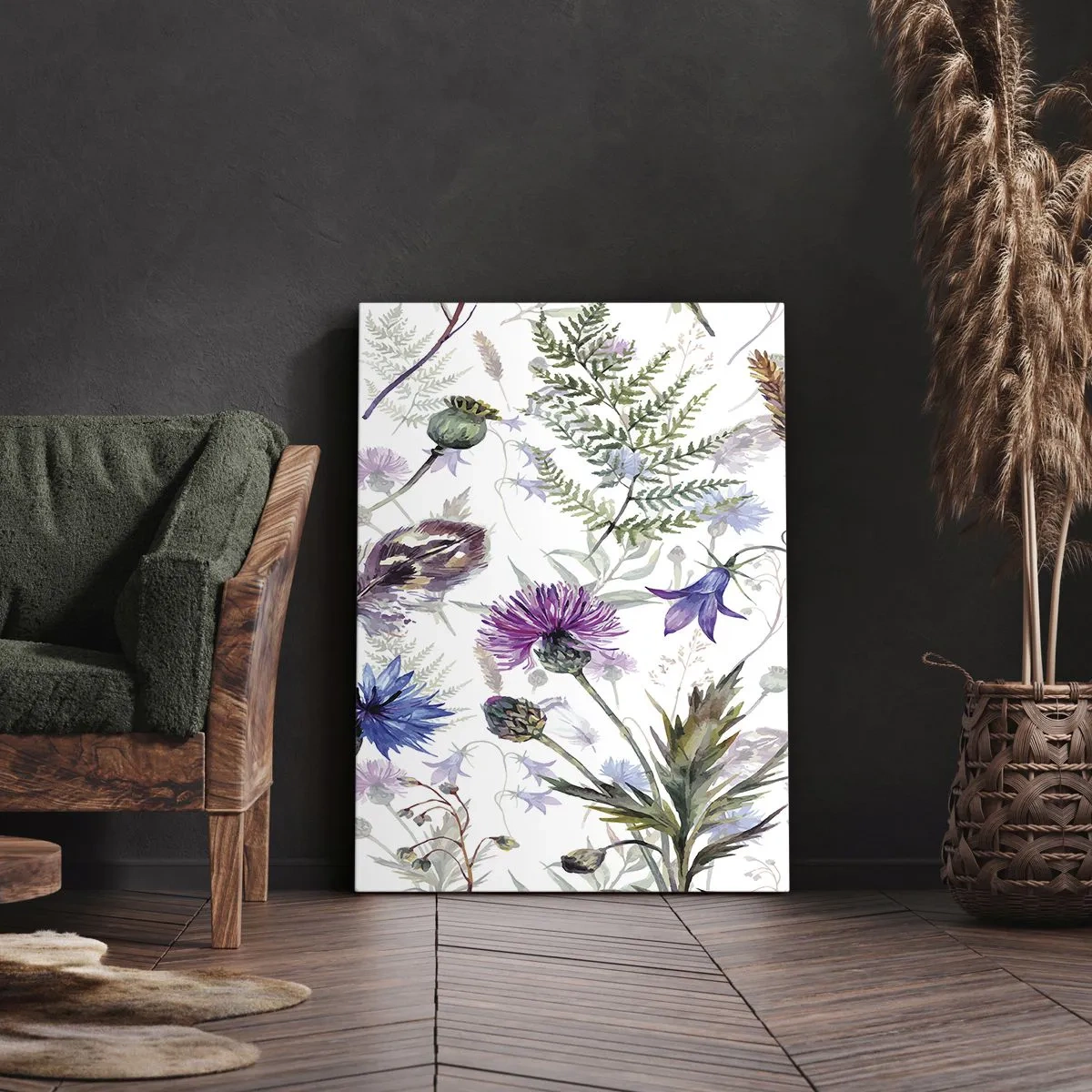 Canvastavla - Bild på duk - Polska örter - 45x80 cm